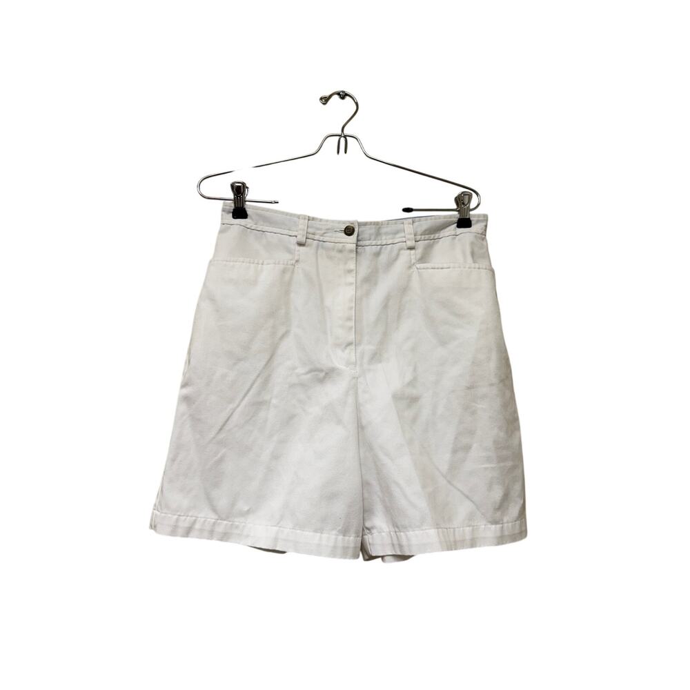 Liz Claiborne Sze 12 High Waist 100% Cotton 90s Vintage Mom White Classic Shorts
